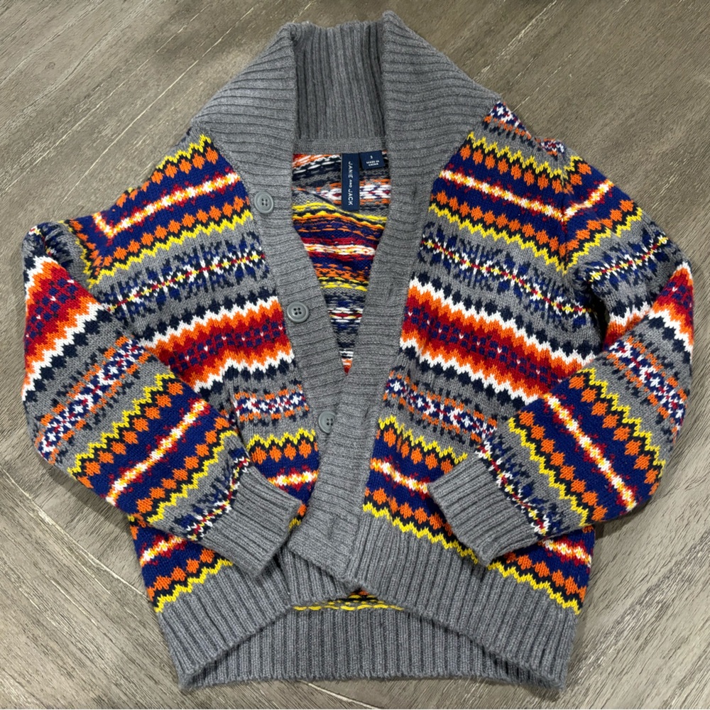 Janie and Jack boys 3T cowl neck button up cardigan